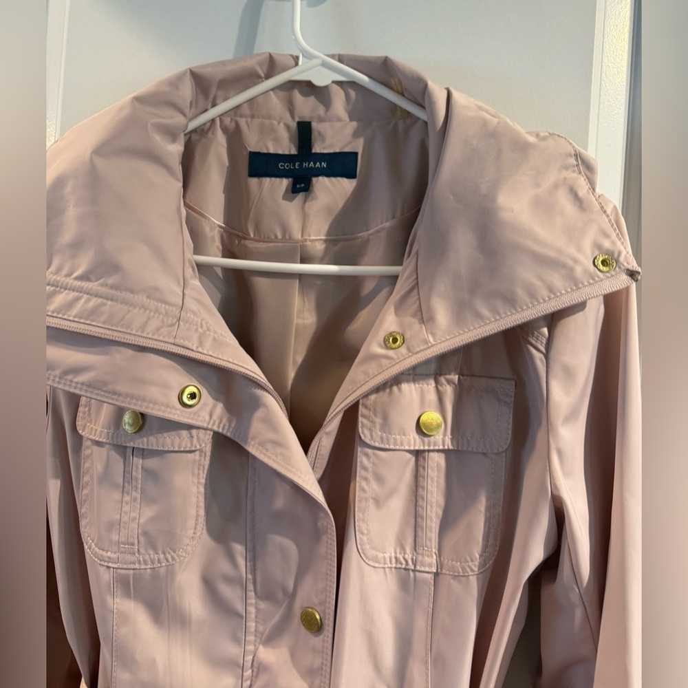 Cole Haan Pink Utility Jacket with Wide Collar